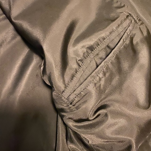 Perry Ellis Men's Large Black Trench Coat Vintage - Picture 9 of 11